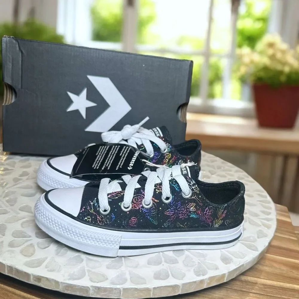 Converse Chuck Taylor All Star CTAS Low PS “Butterfly Shine” Kids Size 11